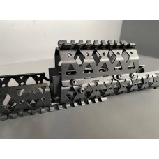 Довга металева цівка з планками пікатіні до АК-серії. Сталева серії «Хрест».