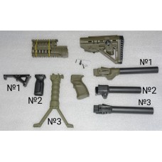 Комплект обвісу олива АК, адаптери на вибір АКС, АКМ, АК-74. Приклад складний, цівка пікатіні, рукоятка модернізована