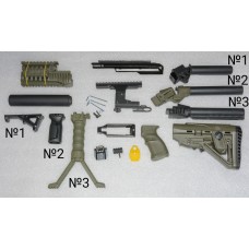 Комплект повного обвісу олива АК, адаптери на вибір АКС, АКМ, АК-74. Приклад складний, цівка пікатіні, рукоятка модифіковавна