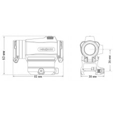 Приціл коліматорний Holosun HE515CT-RD точка 2 MOA + коло 65 МОА
