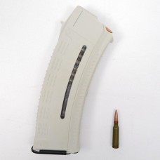 Магазин для АК 5.45 з вікном для контролю кількості патронів. Білий