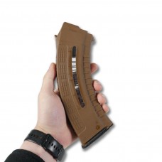 Магазин для АК 7.62х39 з вікном для контролю кількості патронів. Коричневий